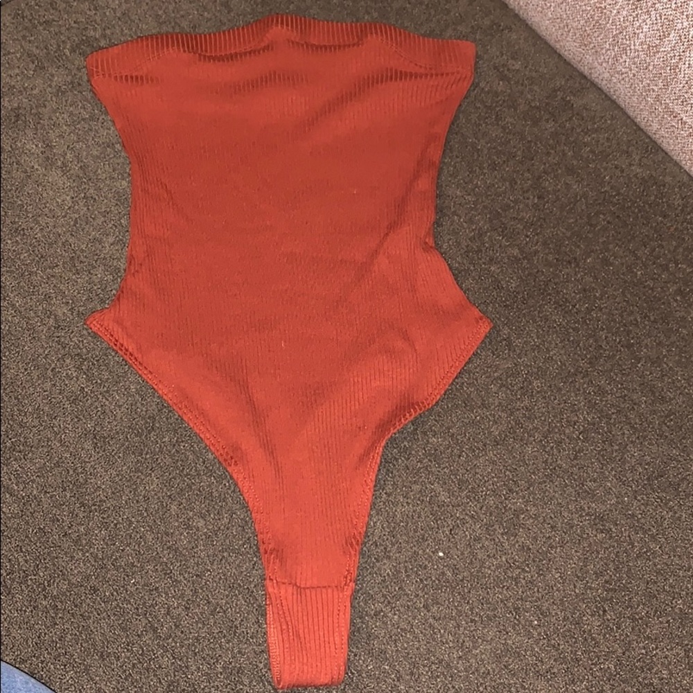 Strapless thong bodysuit